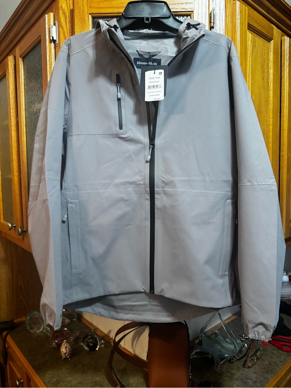 Mizzen+Main Gray Hooded Softshell Raincoat